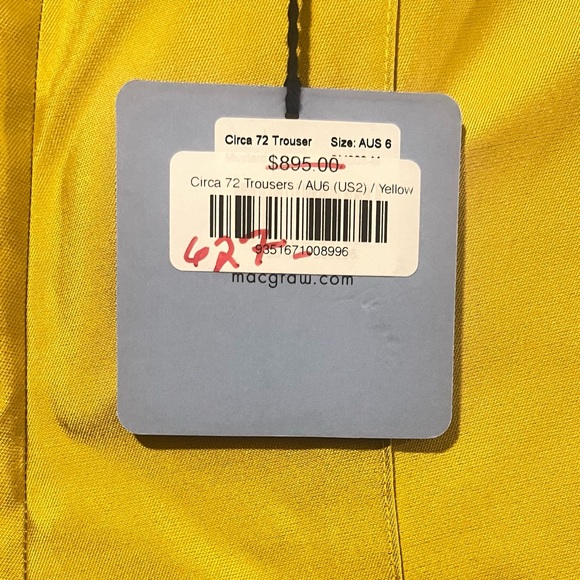 MacGraw The Circa 72 Trouser in Mustard Size 2 New with Tags - Picture 9 of 10
